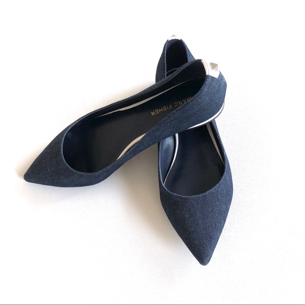 NEW Marc Fisher Denim Point Toe Flats size 8